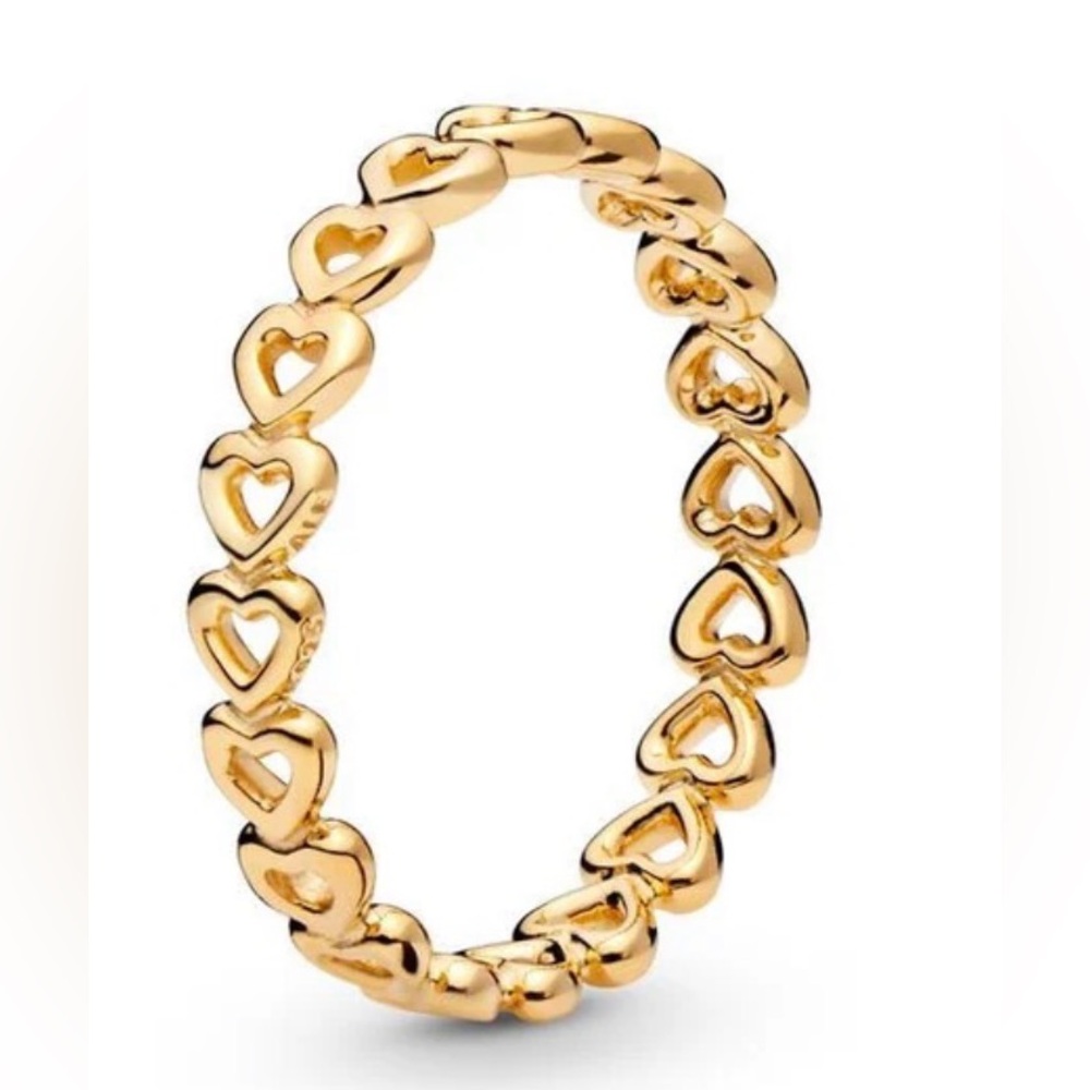 Pandora Gold Heart Link Ring